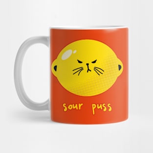 Sour Puss Lemon Kitty Cat Curmudgeon Mug